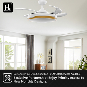 LED ceiling fan, white DC motor, computer blade, <b>space</b> saving 42 inch retractable LED ceiling fan - Product Image 5