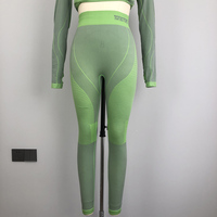 Ensemble de sous-vêtements thermiques pour femme, soutien musculaire hivernal, compression graduée, extensible dans quatre directions, antibactérien, sans couture