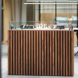 Ecoupp - Painéis acústicos de design moderno, folheado de madeira em MDF com ripas de fibra de poliéster para aplicações em hotéis