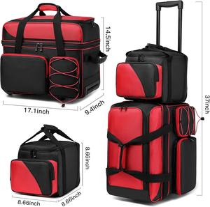 Extra Large Durable <span class=keywords><strong>Bowling</strong></span> Ball Duffel Bag Gym Travel Trolley Tote Sport Roller <span class=keywords><strong>Bowling</strong></span> Wheel Carrier - Product Image 2