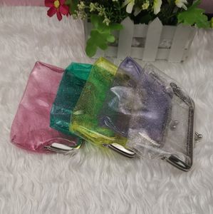 Großhandel Günstiger Preis Niedliche kleine klare Vinyl-Geldbörse Transparente PVC Lippenstift Kiss Lock Brieftasche 3-Zoll-Geschenkschlüssel Kopfhörer tasche - Product Image 5