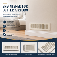 Vente en gros de 2*12 Grilles d'aération de sol blanches pour climatisation domestique, avec revêtement par pulvérisation