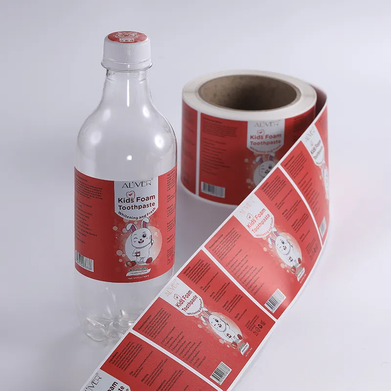 Rouleau d'étiquettes d'emballage alimentaire personnalisées en gros pour bouteille en plastique