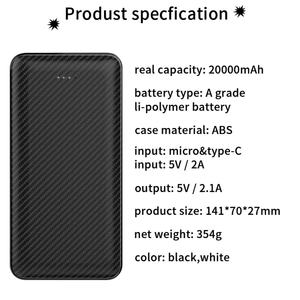 Cargador de Teléfono Portátil Personalizado M-Queen con Doble Puerto USB 5v2a, Batería Externa de 10000mah, Banco de Energía de 20000Mah - Product Image 2