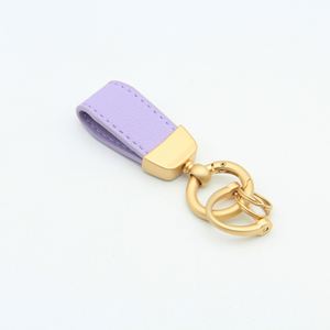 Wholesale <b>Custom</b> Mini French Sheepskin Leather Keychain Classic Candy Color Leather Rope Keyring Car <b>Key</b> Pendant - Product Image 6