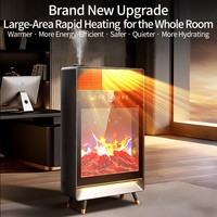 Cheminée électrique décorative d'intérieur avec chauffage circulant au graphène, effet de flamme 3D, humidificateur et télécommande