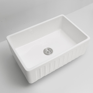 <span class=keywords><strong>Lavello</strong></span> da <span class=keywords><strong>cucina</strong></span> in ceramica bianca stile rustico con frontale a grembiule, a vasca singola, profondo, per cucine di fabbrica - Product Image 2
