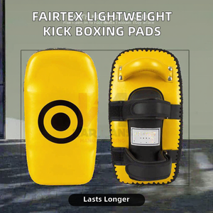 Custom Professional Genuine Leather Muay Thai Kick Pads Curved Strike <b>Shield</b> for MMA Training - Product Image 2