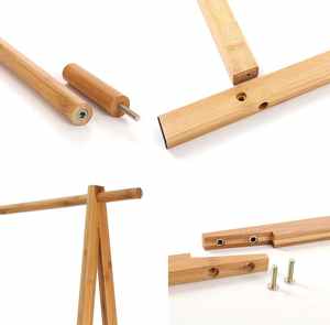 رفوف ملابس من الخيزران للبيع بالجملة من المصنع ، رفوف أحذية محمولة كبيرة جدًا من الخيزران - Product Image 3