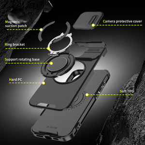 Funda Protectora Antigolpes con Cámara Deslizante y Anillo de Soporte 360 para iPhone 16 15 14 Pro Max, Samsung, <span class=keywords><strong>Google</strong></span> y Xiaomi - Product Image 5