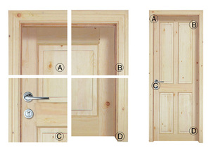 الطراز القديم 4 panel <span class=keywords><strong>knotty</strong></span> الصنوبر الخشب عادي باب مخزن خزانة - Product Image 3