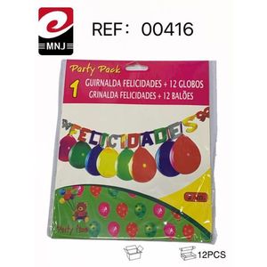 Party Pack Guirnalda Felicidades 12 Palloncini 2M Decorazione per feste - Product Image 3