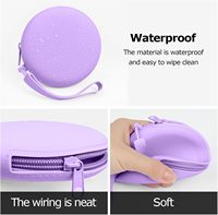 Porte-monnaie miniature pour enfants en silicone rond personnalisé avec motif géométrique, écologique, multifonctionnel, avec fermeture éclair, porte-clés
