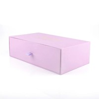Boîte d'emballage rose de luxe avec pelliculage mat pour vêtements et chemises, boîtes personnalisées pour robes de mariée, chaussettes, boîte tiroir avec tirette en ruban