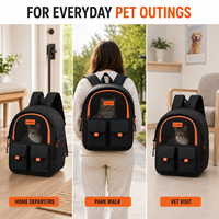 Sac à dos de transport pour animaux de compagnie à compartiment frontal souple, avec deux poches avant, idéal pour la randonnée et la promenade (vente en gros)
