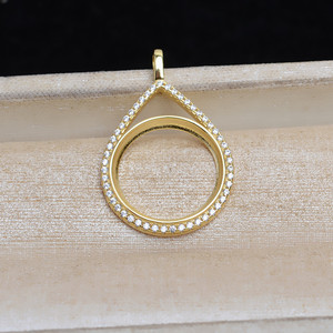 Pendentif en argent S925, perle de marbre de 17,5 mm, accessoires de bricolage, plateau vide, composants et trouvailles de bijoux semi-finis, article 5279 - Product Image 5