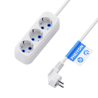 Multiprise européenne PHEIYON 3 prises 16A Schuko, prises larges espacées, CE pour hôpital, maison, bureau