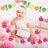 Canard en caoutchouc personnalisé, flamant rose en PVC, jouets de bain avec logo, en caoutchouc imprimé en gros pour la décoration de gâteaux de baby shower et la décoration de salle de classe