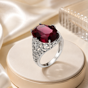 Anello Floreale Traforato Viola per Donne, Anello Minimalista alla Moda - Product Image 3