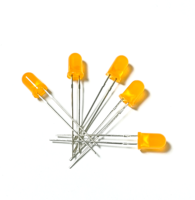 Diodes LED 2V à tête ronde, couleur orange, lentille diffuse, 600nm, 300mcd, 80mW, 60 degrés, éclairage orange, DIP 5mm