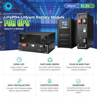 Module de batterie au lithium LiFePO4 51,2 V pour alimentation de secours UPS SOCOMEC VERTIV Liebert EATON APC de petite et moyenne puissance pour ordinateur