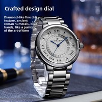 Montre pour couple, mouvement à quartz, étanche 30 m, boîtier en alliage d'acier inoxydable, usage quotidien, cadran à aiguilles, luxe léger
