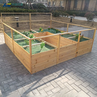 Jardinière de légumes en bois de cèdre naturel lit de jardin carré surélevé extérieur pour cultiver vos propres produits