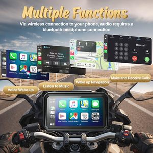 Caméra embarquée moto Bestsonic 6,25'' double 2K avant et arrière avec navigation vocale, CarPlay sans fil, écran moto pour motards d'aventure - Product Image 2