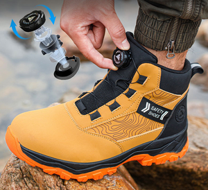 أحذية أمان مقاومة للانزلاق للخريف ، أحذية أمان مقاومة للماء من جلد البقر ، مصنوعة من الفولاذ المقاوم للصدأ ، نعل مطاطي من EVA - Product Image 2