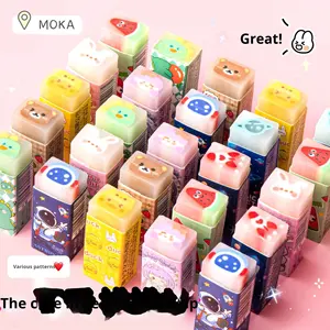Cartoon inktgum met vulling, studentenring, schattig huisdier, teken-gum, schrijfwaren, prijs, groothandel, eenvoudige set - Product Image 1