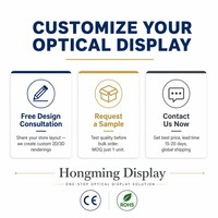Vitrine optique moderne en verre pour magasin de lunettes, design d'intérieur de luxe, étagère d'exposition de lunettes de soleil