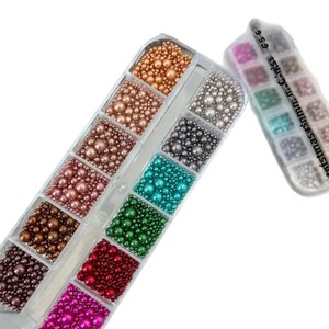 Accessoires de <span class=keywords><strong>nail</strong></span> <span class=keywords><strong>art</strong></span> en résine perlée rétro de Noël à 12 compartiments, strass à dos plat de tailles assorties, embellissements très demandés, <span class=keywords><strong>pas</strong></span> chers - Product Image 5