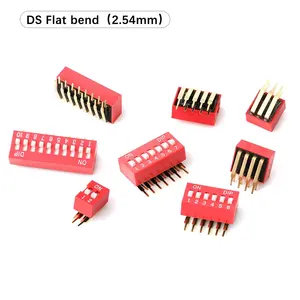 Through Hole 2.54 Piano Type Dip Switch 1 2 3 4 5 6 7 8 9 10 11 12 Position Dip Switch Smd 2.54 Mm Pitch Piano Dip Switches