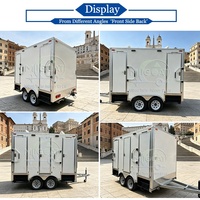 Promotion : Remorque WC Mobile 4 Postes à Double Essieu avec Lavabo et Miroir pour Grands Événements Extérieurs et Festivals