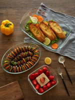 Plat à four en verre borosilicate résistant à la chaleur sans BPA Linuo pour restaurants