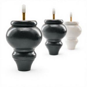 Pieds de canapé ronds en bois massif de qualité supérieure, robustes et sur mesure, pour canapé, chaise, lit, armoire de salon, fabricant OEM ODM - Product Image 1