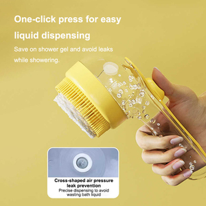 Brosse de bain pour chien et chat avec manche en plastique, peut contenir du <span class=keywords><strong>shampoing</strong></span>, outil de massage et de nettoyage - Product Image 5