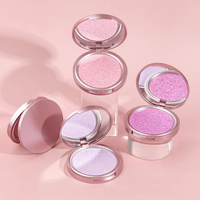Poudre pressée, illuminateur, blush avec logo, vente en gros, maquillage pour le visage, palette d'illuminateur