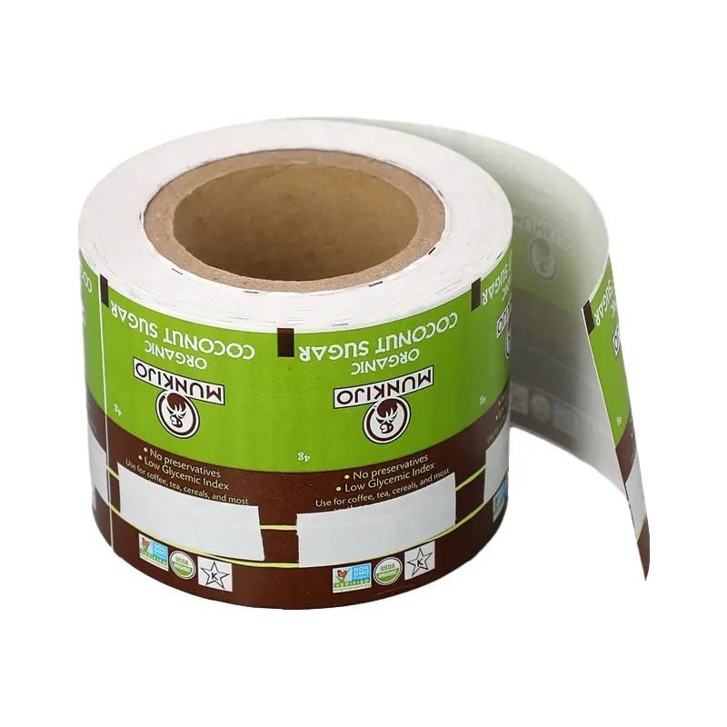 卸売クラフト紙カスタムロゴ印刷カラフルpeコーティング紙砂糖食品包装用原料ロール
