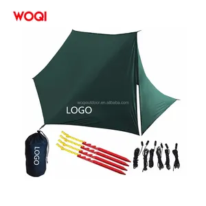 Woqi folha de telhado, venda quente de lençol de rede de nylon para acampamento, chuva, mosca, abrigo ao ar livre, trarpa para viagens, caminhadas, praia