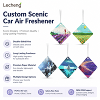 Diffuseur de parfum pour voiture personnalisé à double face avec impression artistique, design panoramique, en papier, longue durée, pour conteneur de parfum de voiture