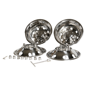 Juego de Tapacubos de Acero Inoxidable de 16" de Suministro Directo de Fábrica, 8 Birlos y 8 Orificios de Ventilación, Compatible con Camioneta <span class=keywords><strong>Ford</strong></span> E350/E450 - Product Image 1