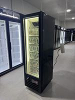 Réfrigérateur vitrine à porte simple avec réfrigérant écologique R290, dégivrage automatique, porte en verre, refroidisseur de boissons commercial pour supermarché