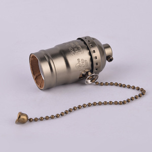 Cổ điển <span class=keywords><strong>E26</strong></span> giữ đèn với chuỗi nhôm dây kéo đèn ổ cắm trong vít phong cách retro cái nhìn cổ điển - Product Image 2