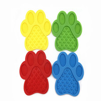 Tapis d'alimentation éco-responsable Bunnyhi TD001 pour animaux de compagnie, avec ventouse, forme de patte, grand tapis en silicone pour chiens et chats