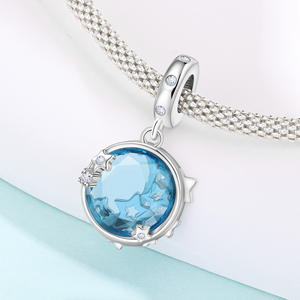 Nuevo colgante de estrella y luna de cobre blanco, estilo nicho, lujo ligero, accesorio de pulsera DIY de alta gama para mujer - Product Image 2