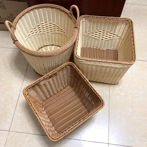 Woven Laundry Basket Rectangle <b>Storage</b> Basket For Bathroom Toy Organizer Household Use - Product Image 3