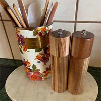 Ensemble moulin à poivre et à sel en bois, moulin à épices, moulin à sel marin manuel, outil de cuisine, réglable, portable, multifonctionnel, ergonomique, moulin moderne