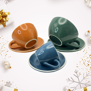 European Minimalist Style Custom Color Ceramic Coffee <b>Cup</b> Espresso <b>Cup</b> Tea <b>Cup</b> <b>Set</b> for the Family Hotel Restaurant - Product Image 1