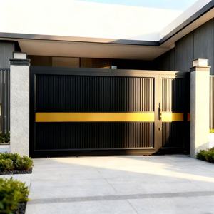 Nouveau meilleur <span class=keywords><strong>prix</strong></span>, porte coulissante de jardin de villa extérieure en alliage d'aluminium moderne, écologique, avec revêtement en poudre - Product Image 3